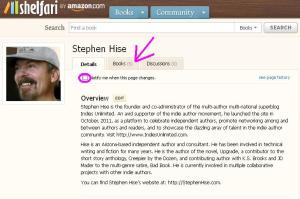 Hise Author Page on Shelfari