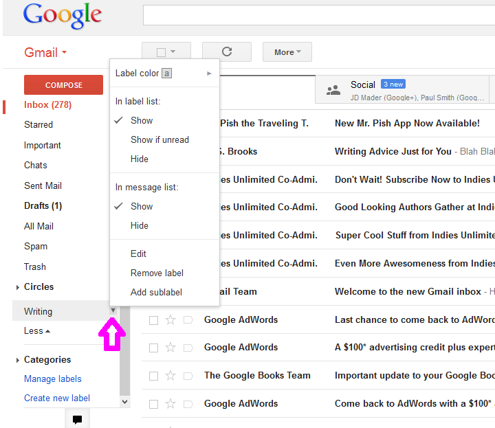 How to Make a Folder (Label) in Gmail | Celebrating Independent Authors