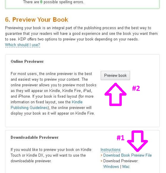 kindle previewer says no table of contents