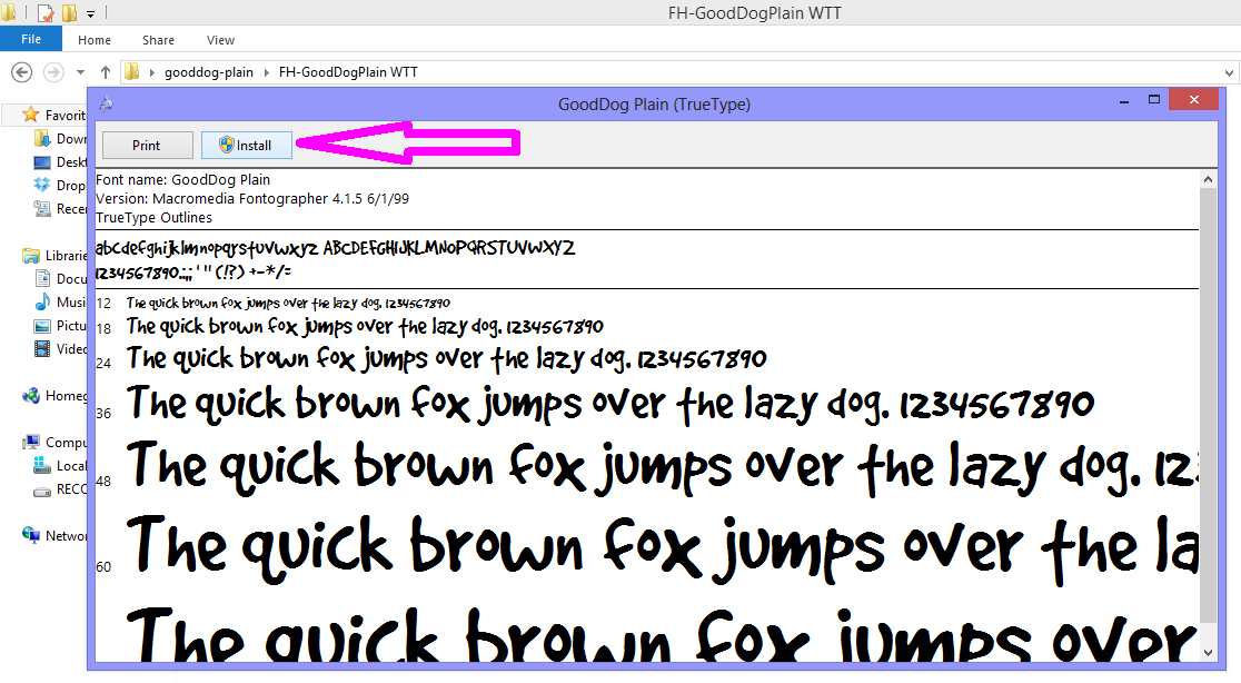 font install