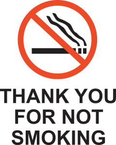 thank you for not smoking sign