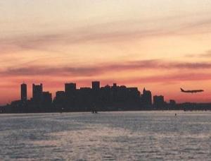 boston harbor sunset copyright ksbrooks 1997