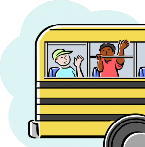 kids on schoolbus