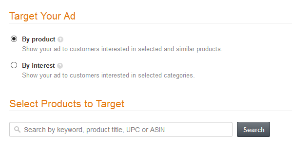 Amazon target your ad by product