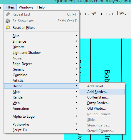 GIMP add border
