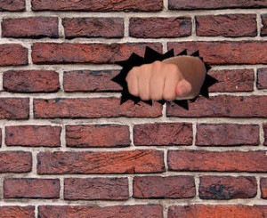 breaking the fourth wall brickwall-fist3