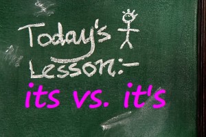 its vs its todays lesson chalkboard