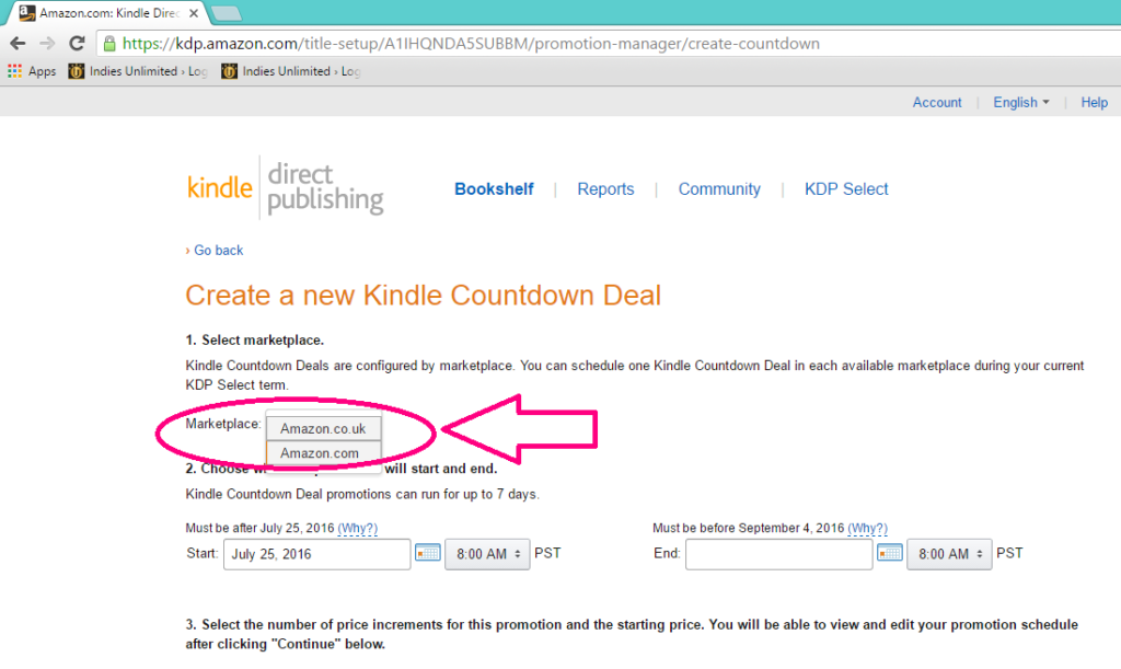 Kindle Countdown Deal UK or US