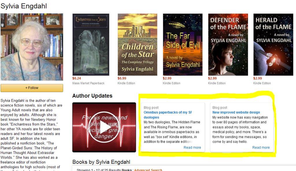 rss feed on amazon author central