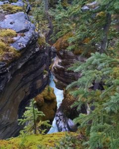 flash fiction writing prompt gorge at Athabasca Falls copyright KS Brooks