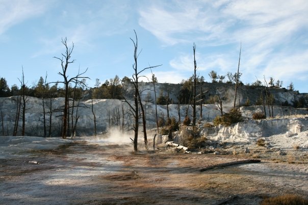 Mammoth hot springs yellowstone flash fiction writing prompt