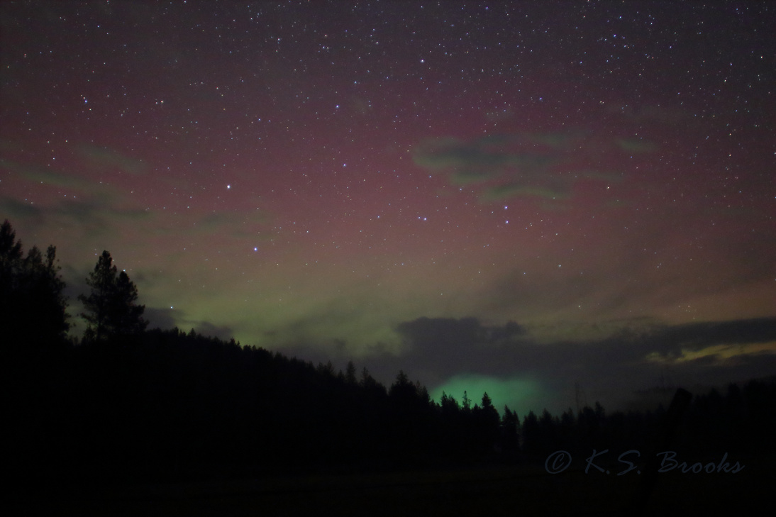 aurora borealis and clouds copyright KS Brooks