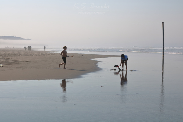 boys playing on a beach copyright K.S. Brooks