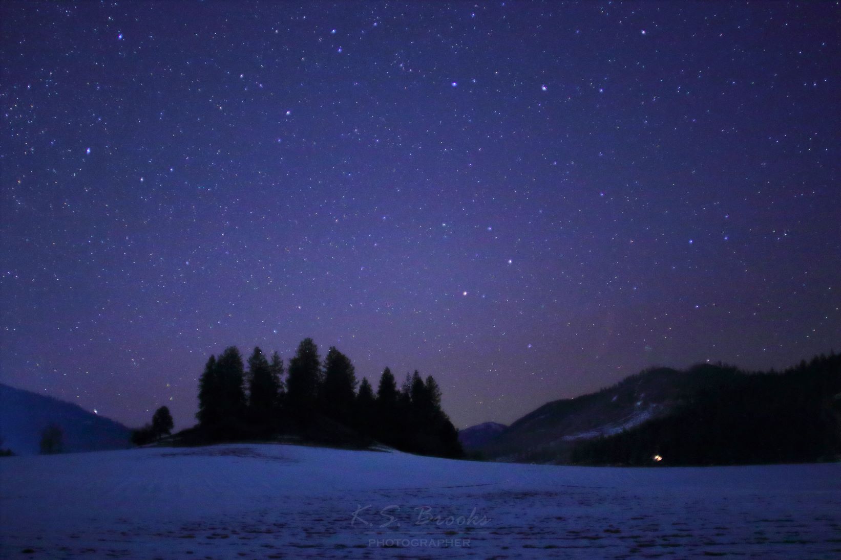 snow and night sky